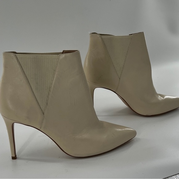 Schutz Sanara Leather Bootie in Eggshell - Size 10.5 - Picture 5 of 9